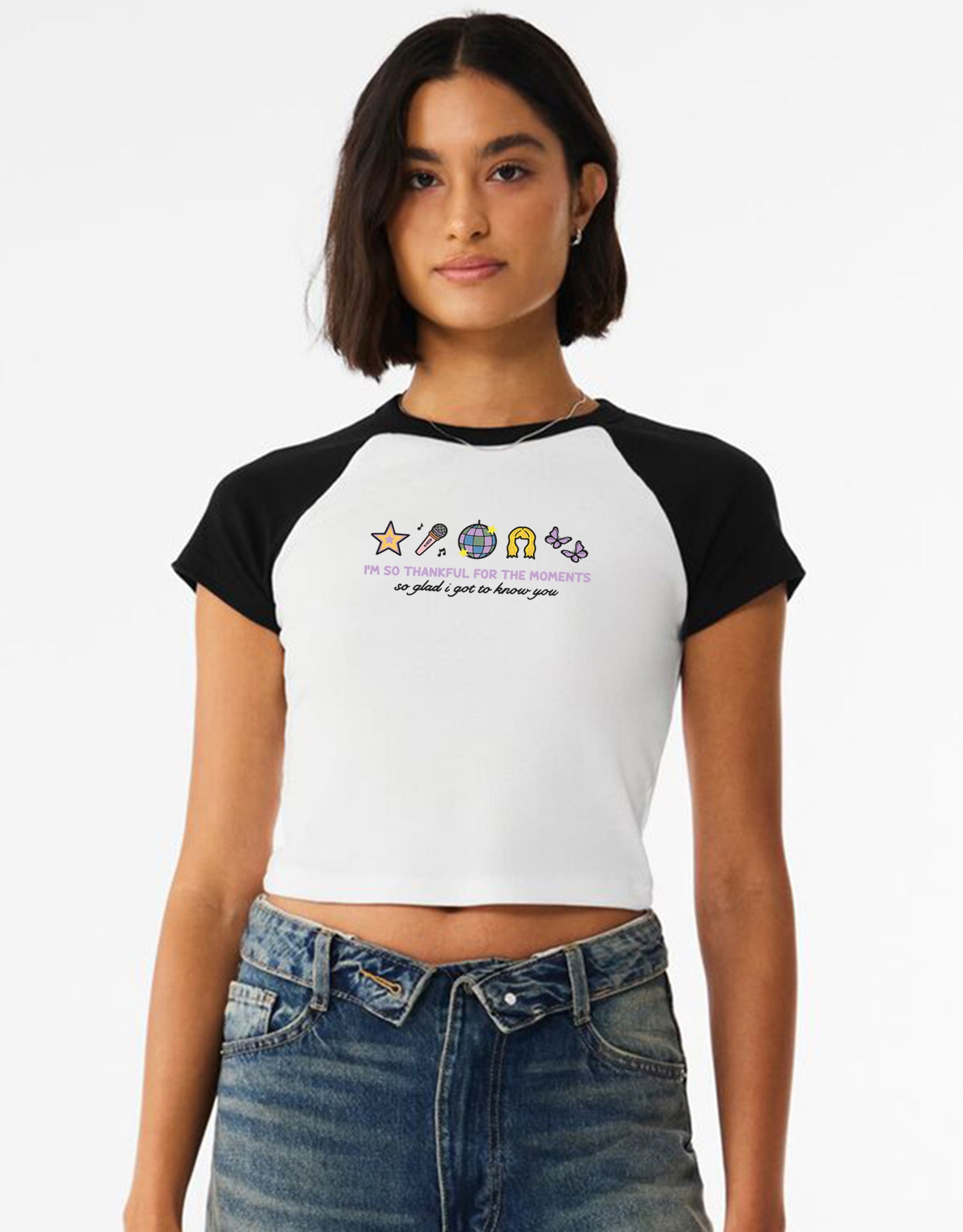 Hannah Icons Embroidered Micro Rib Raglan Baby Tee
