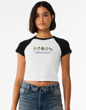 Hannah Icons Embroidered Micro Rib Raglan Baby Tee
