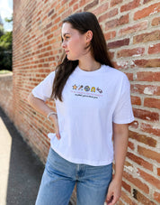 Hannah Icons Embroidered Boxy Organic Cotton Tee