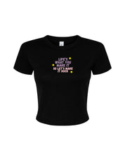 Hannah Lyrics Embroidered Micro Rib Baby Tee