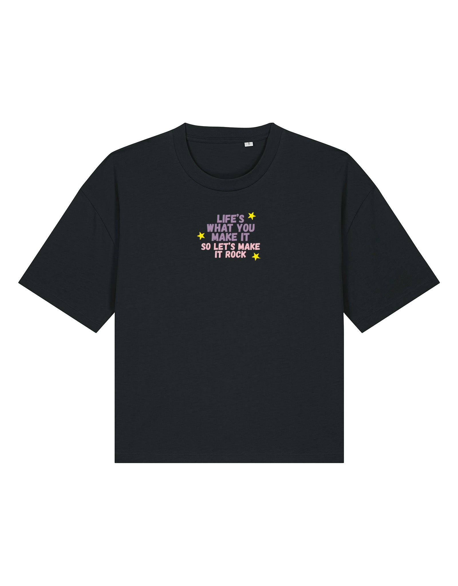 Hannah Lyrics Embroidered Boxy Organic Cotton Tee