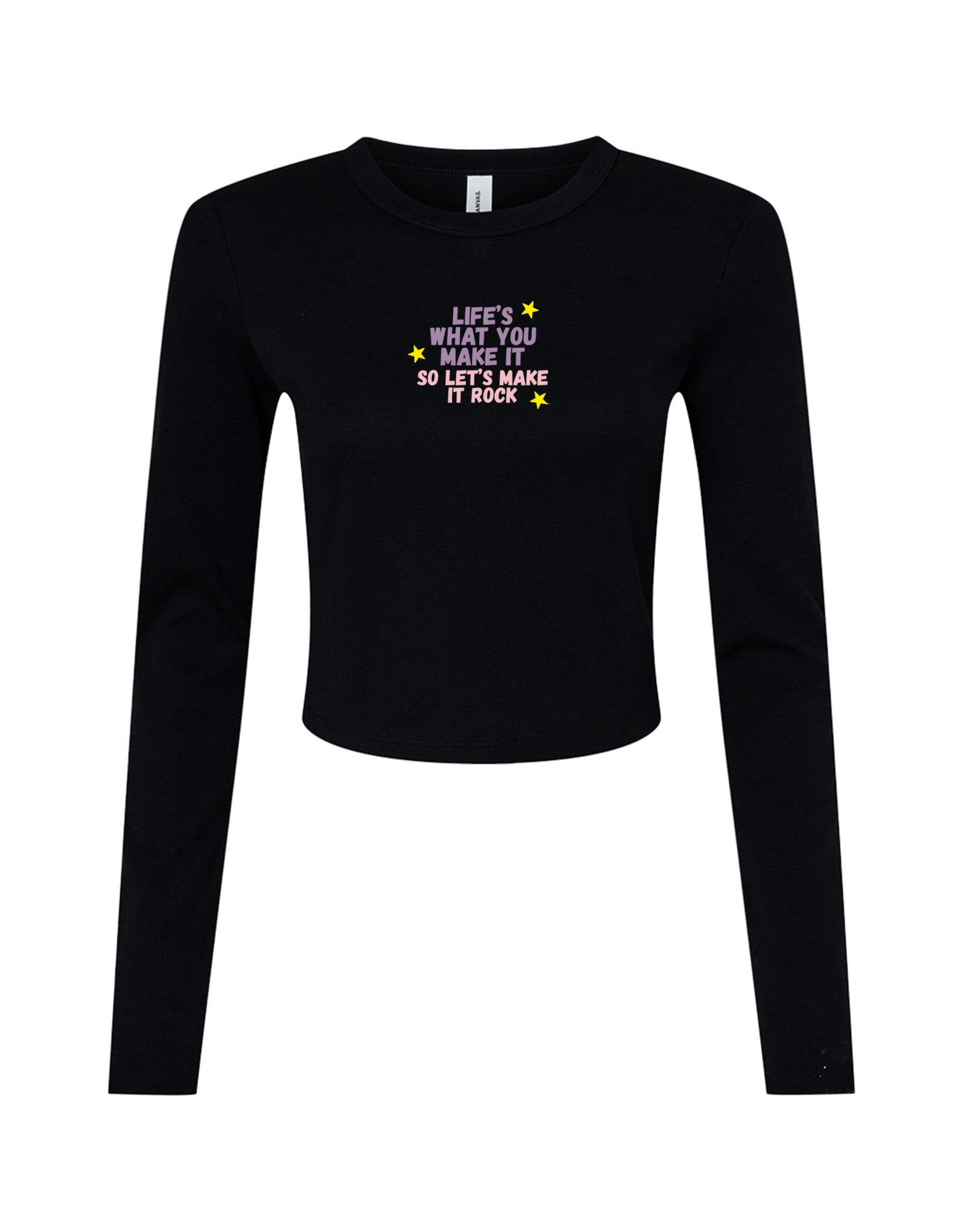 Hannah Lyrics Embroidered Micro Rib Long Sleeved Tee