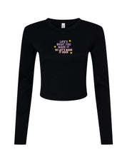 Hannah Lyrics Embroidered Micro Rib Long Sleeved Tee