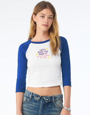 Hannah Lyrics Embroidered Micro Rib 3/4 Sleeve Tee