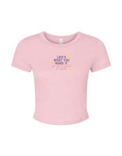 Hannah Lyrics Embroidered Micro Rib Baby Tee