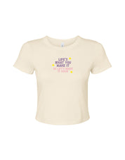 Hannah Lyrics Embroidered Micro Rib Baby Tee