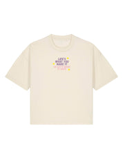 Hannah Lyrics Embroidered Boxy Organic Cotton Tee