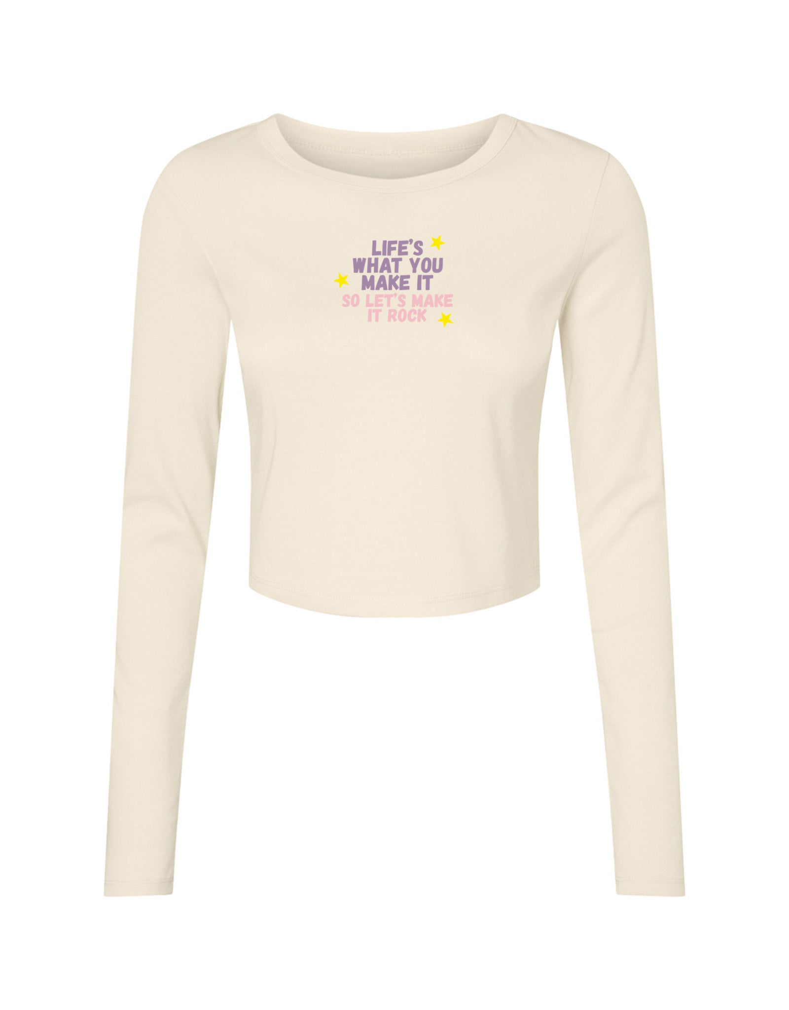 Hannah Lyrics Embroidered Micro Rib Long Sleeved Tee