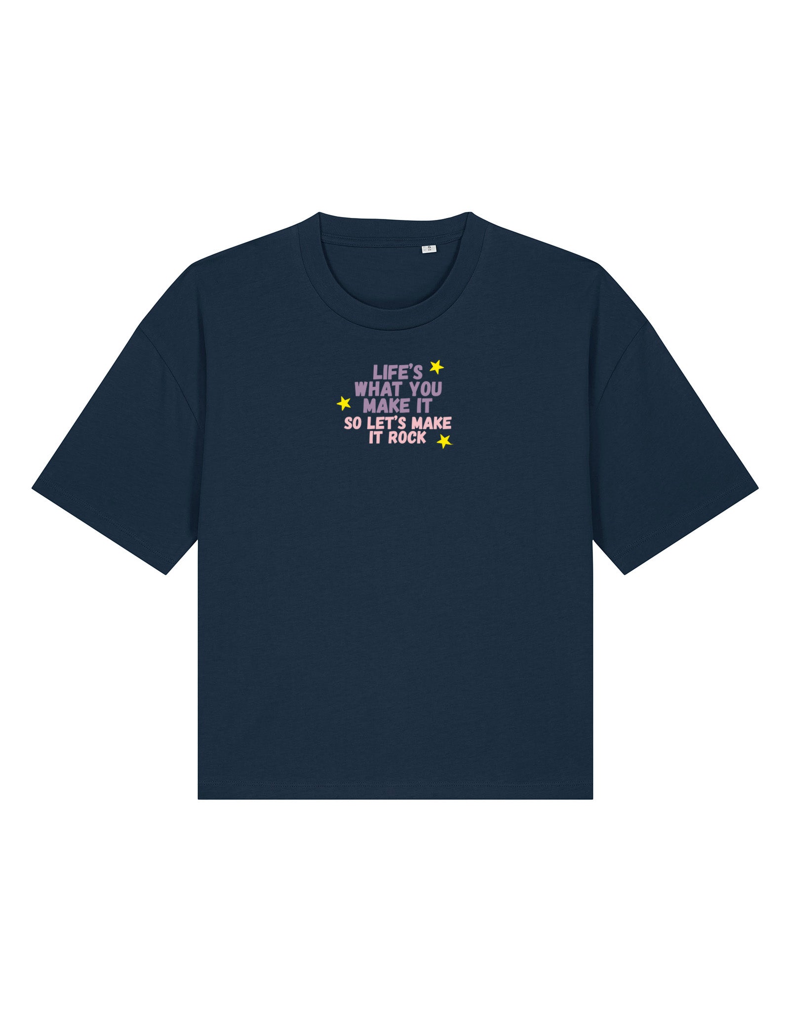 Hannah Lyrics Embroidered Boxy Organic Cotton Tee