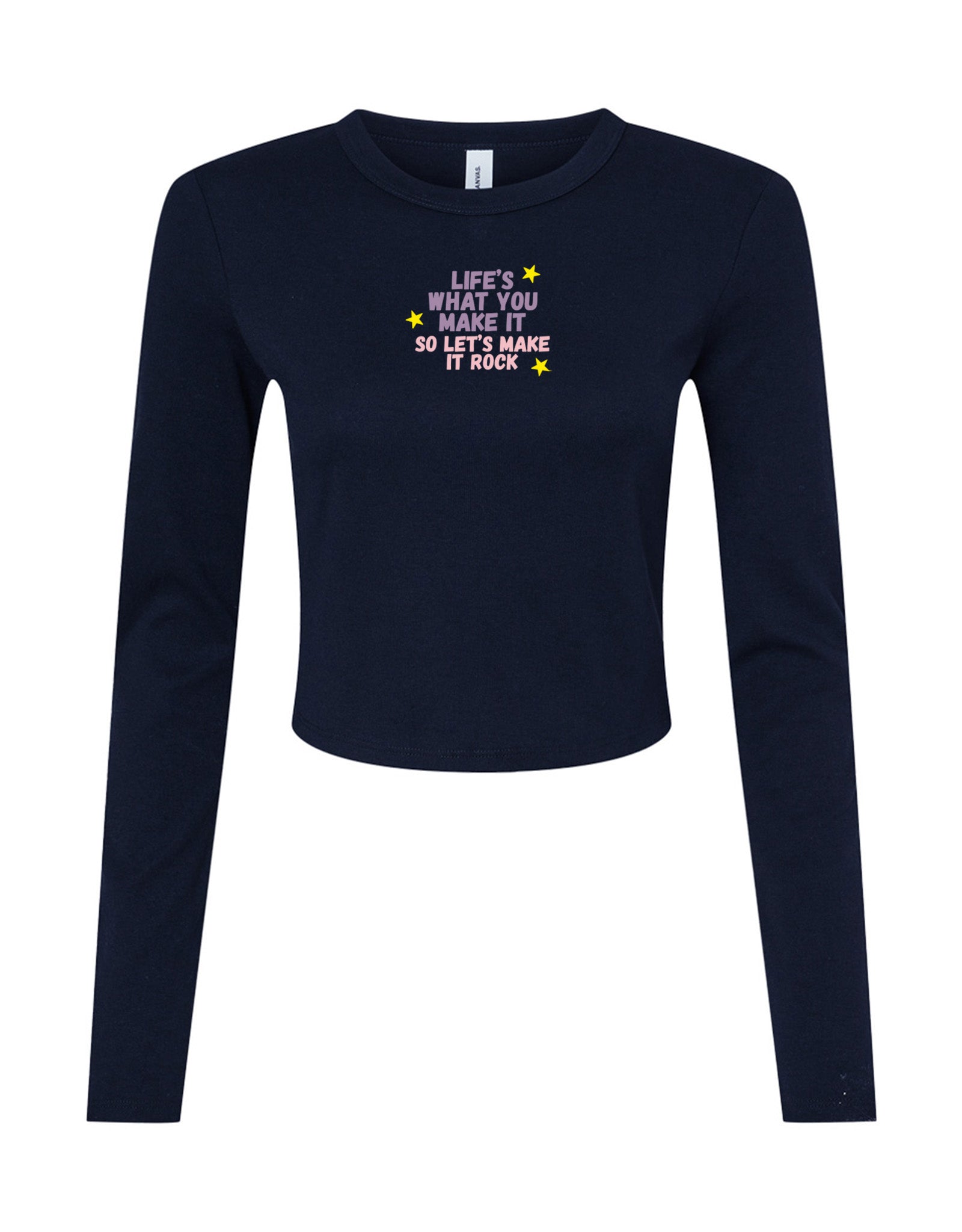 Hannah Lyrics Embroidered Micro Rib Long Sleeved Tee