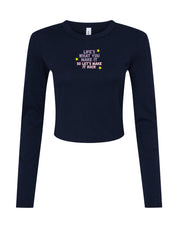 Hannah Lyrics Embroidered Micro Rib Long Sleeved Tee