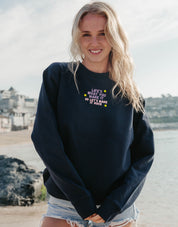Hannah Lyrics Embroidered Organic Cotton Sweatshirt