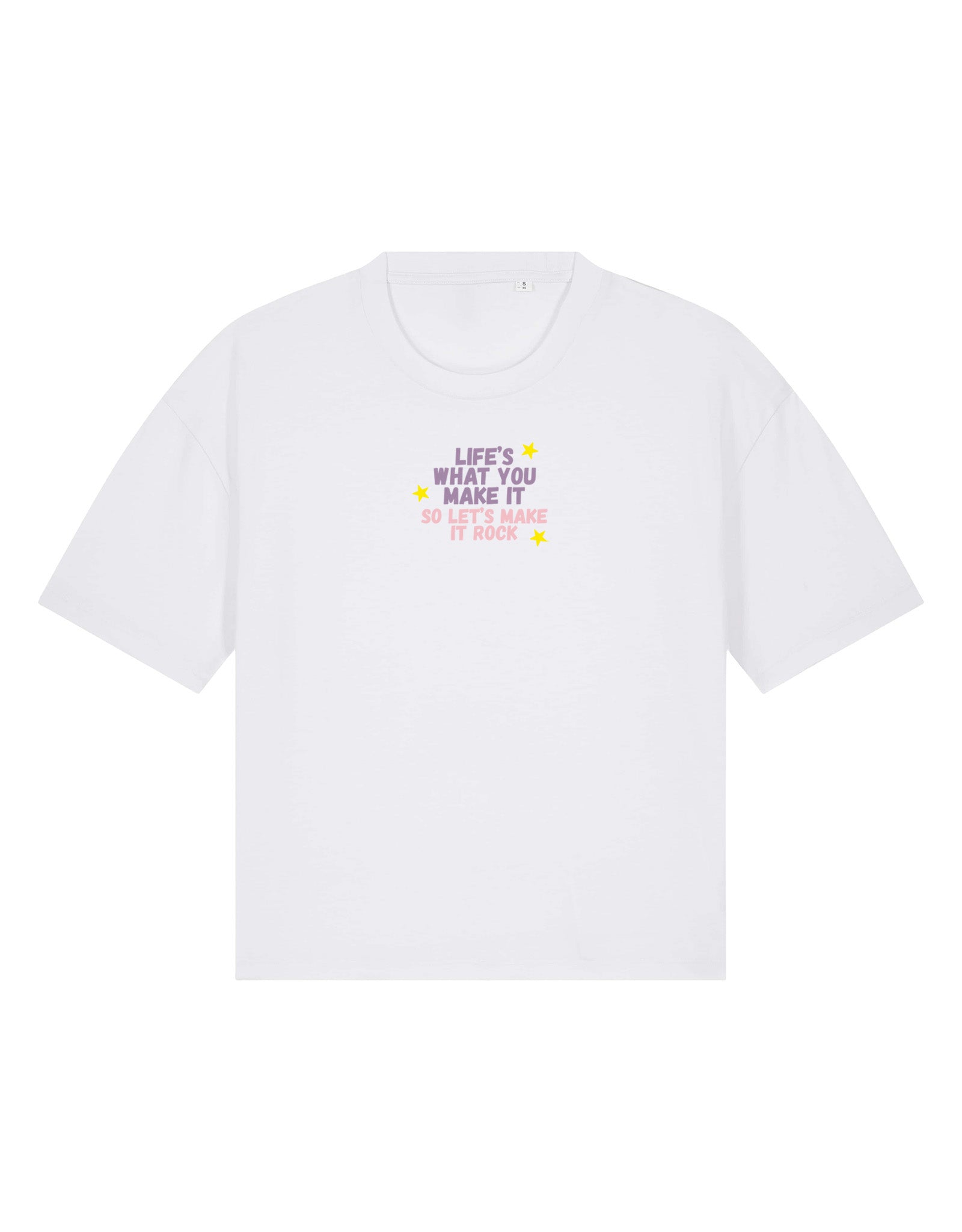 Hannah Lyrics Embroidered Boxy Organic Cotton Tee