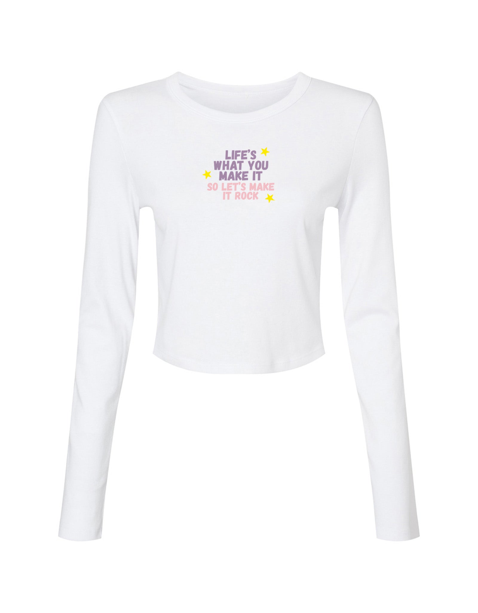 Hannah Lyrics Embroidered Micro Rib Long Sleeved Tee