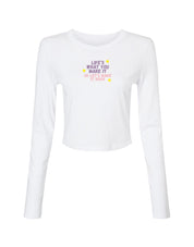 Hannah Lyrics Embroidered Micro Rib Long Sleeved Tee