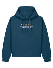 Hannah Icons Embroidered Boxy Organic Cotton Hoodie