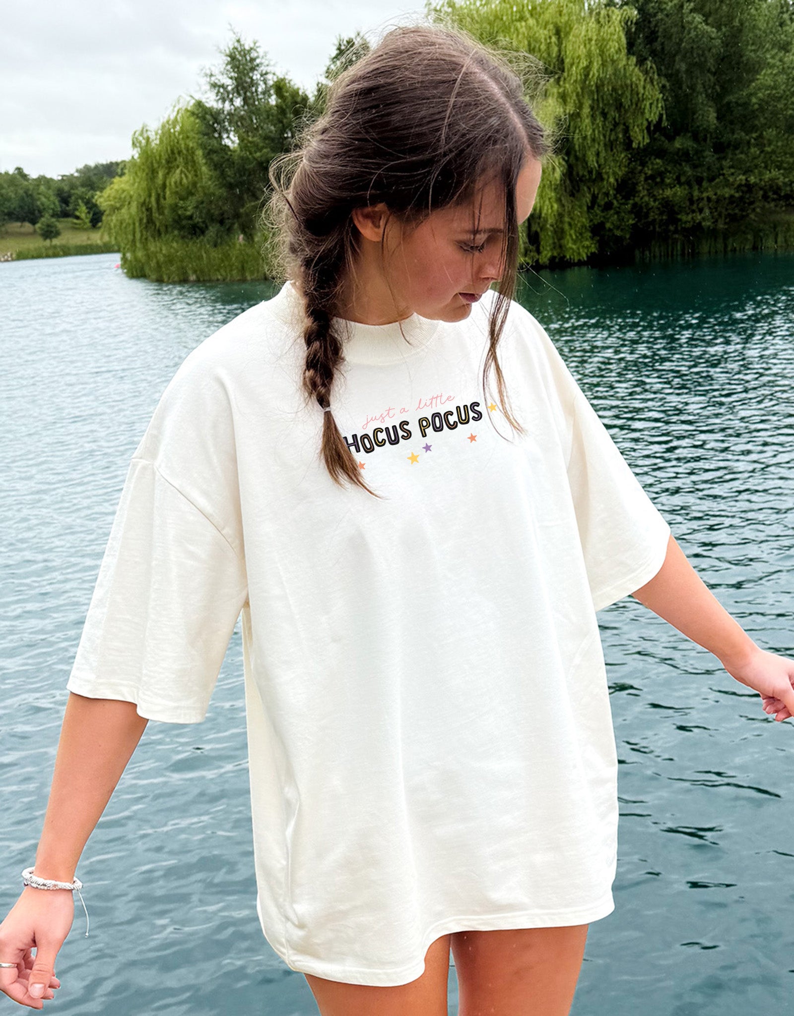 Hocus Pocus Embroidered Oversized Organic Cotton T-Shirt