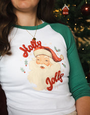 Holly Jolly Micro Rib 3/4 Sleeve Tee
