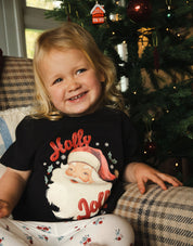 Holly Jolly Santa Organic Cotton Childrens T-Shirt