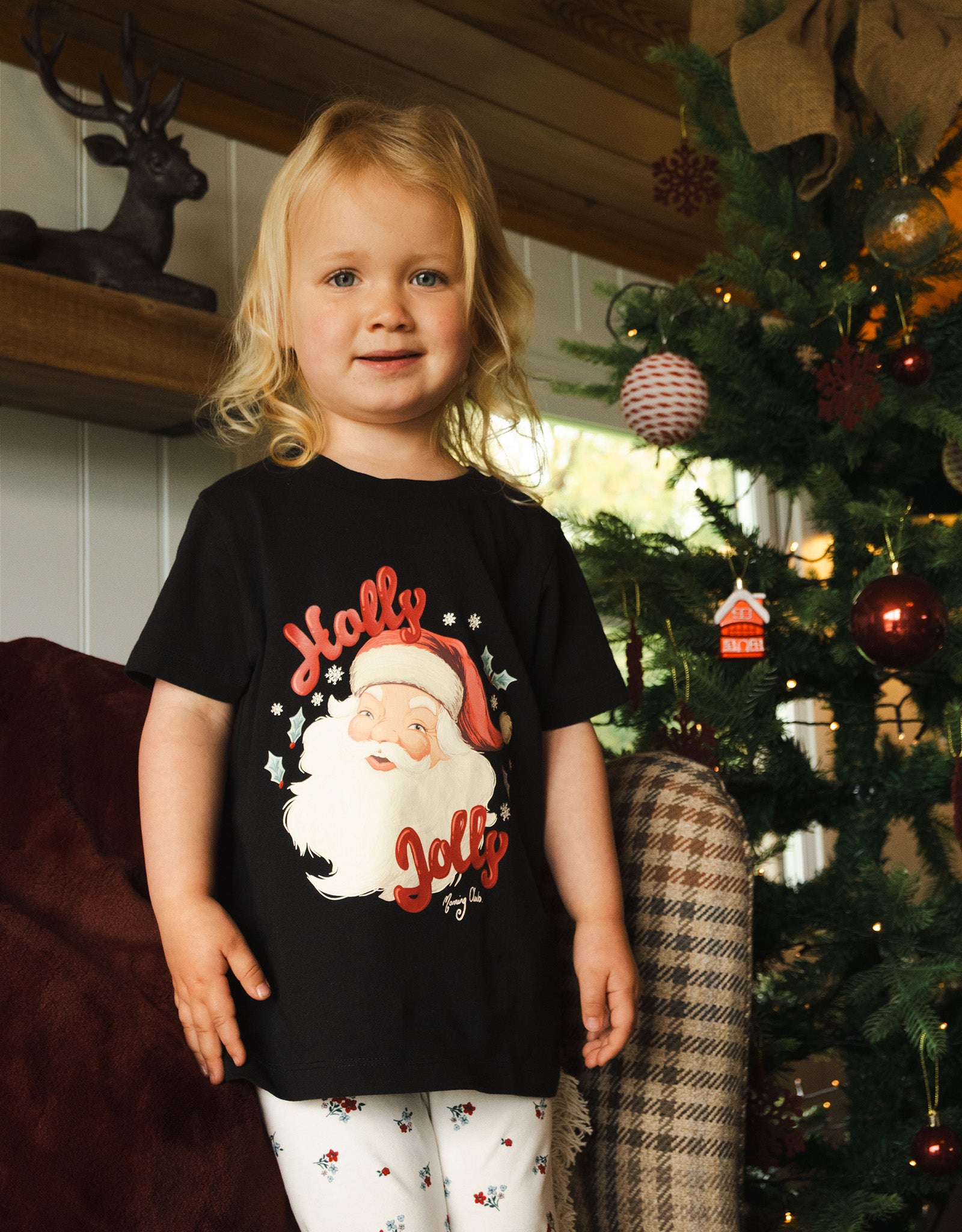 Holly Jolly Santa Organic Cotton Childrens T-Shirt