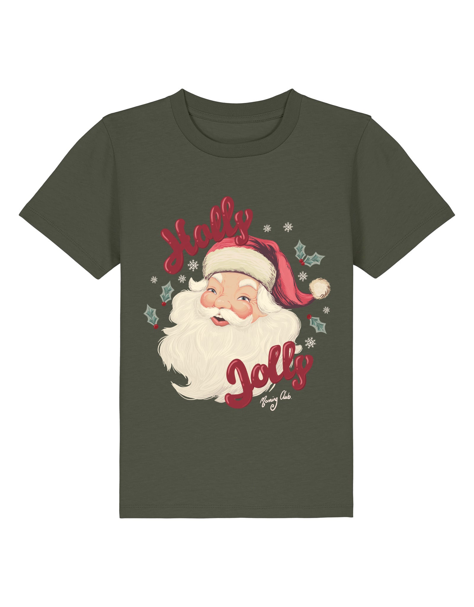 Holly Jolly Santa Organic Cotton Childrens T-Shirt