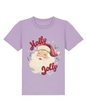 Holly Jolly Santa Organic Cotton Childrens T-Shirt