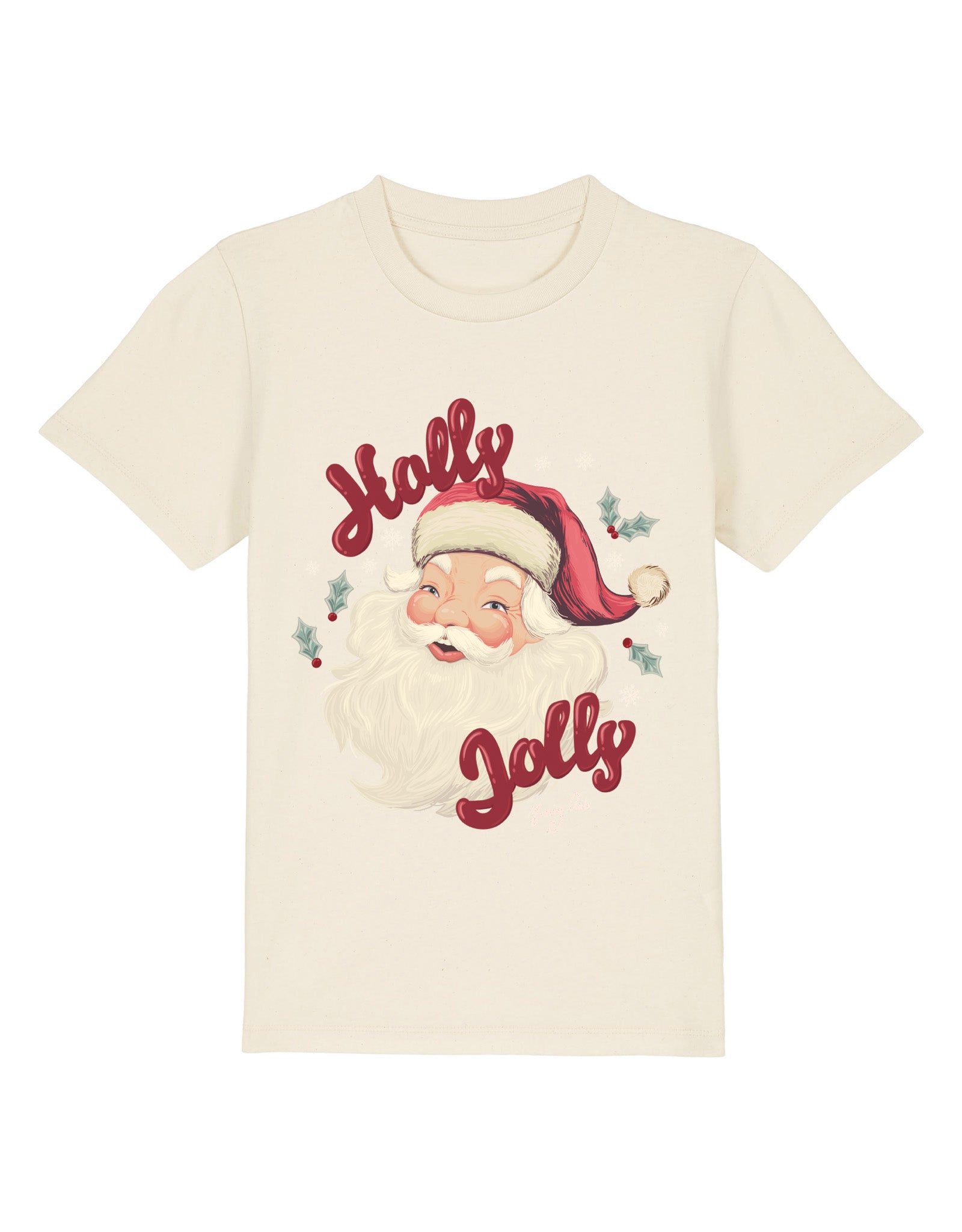 Holly Jolly Santa Organic Cotton Childrens T-Shirt