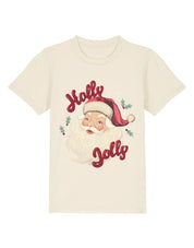 Holly Jolly Santa Organic Cotton Childrens T-Shirt