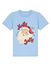 Holly Jolly Santa Organic Cotton Childrens T-Shirt