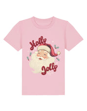 Holly Jolly Santa Organic Cotton Childrens T-Shirt