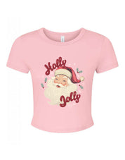 Holly Jolly Santa Printed Micro Rib Baby Tee