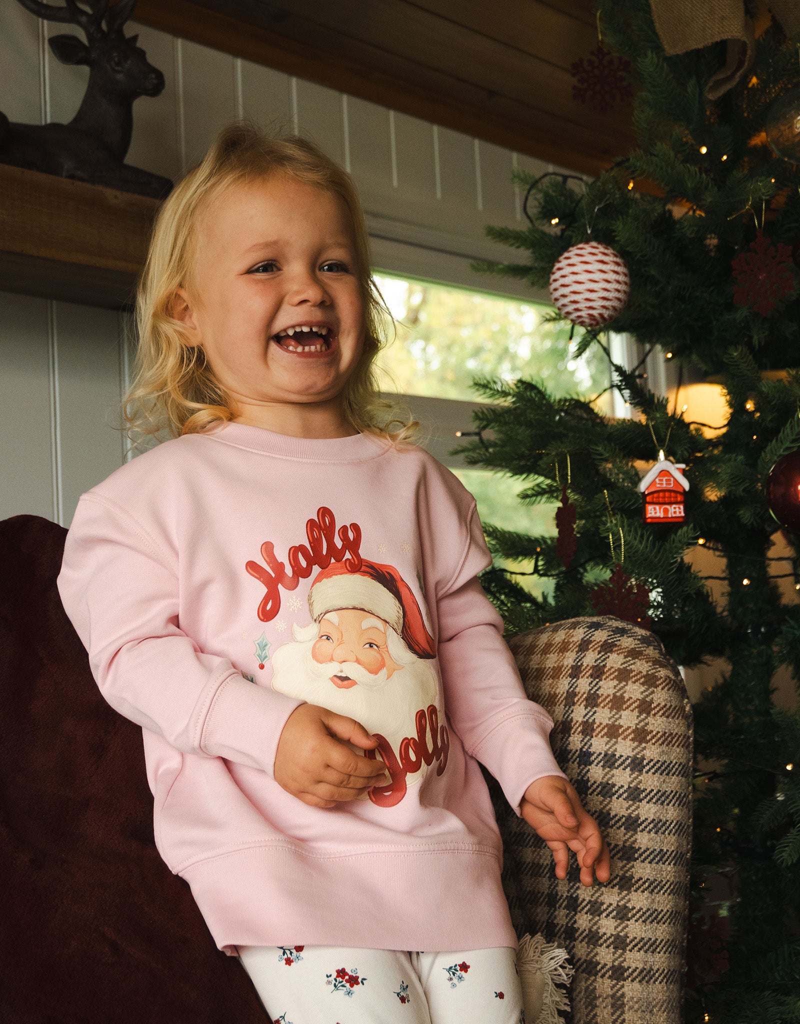 Holly Jolly Santa Organic Cotton Childrens Sweatshirt