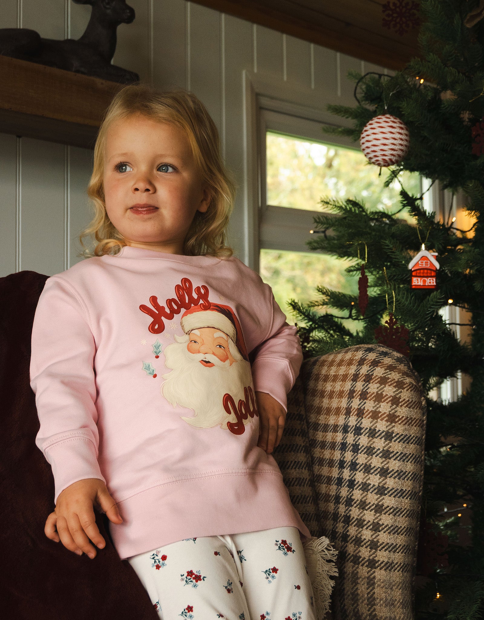 Holly Jolly Santa Organic Cotton Childrens Sweatshirt