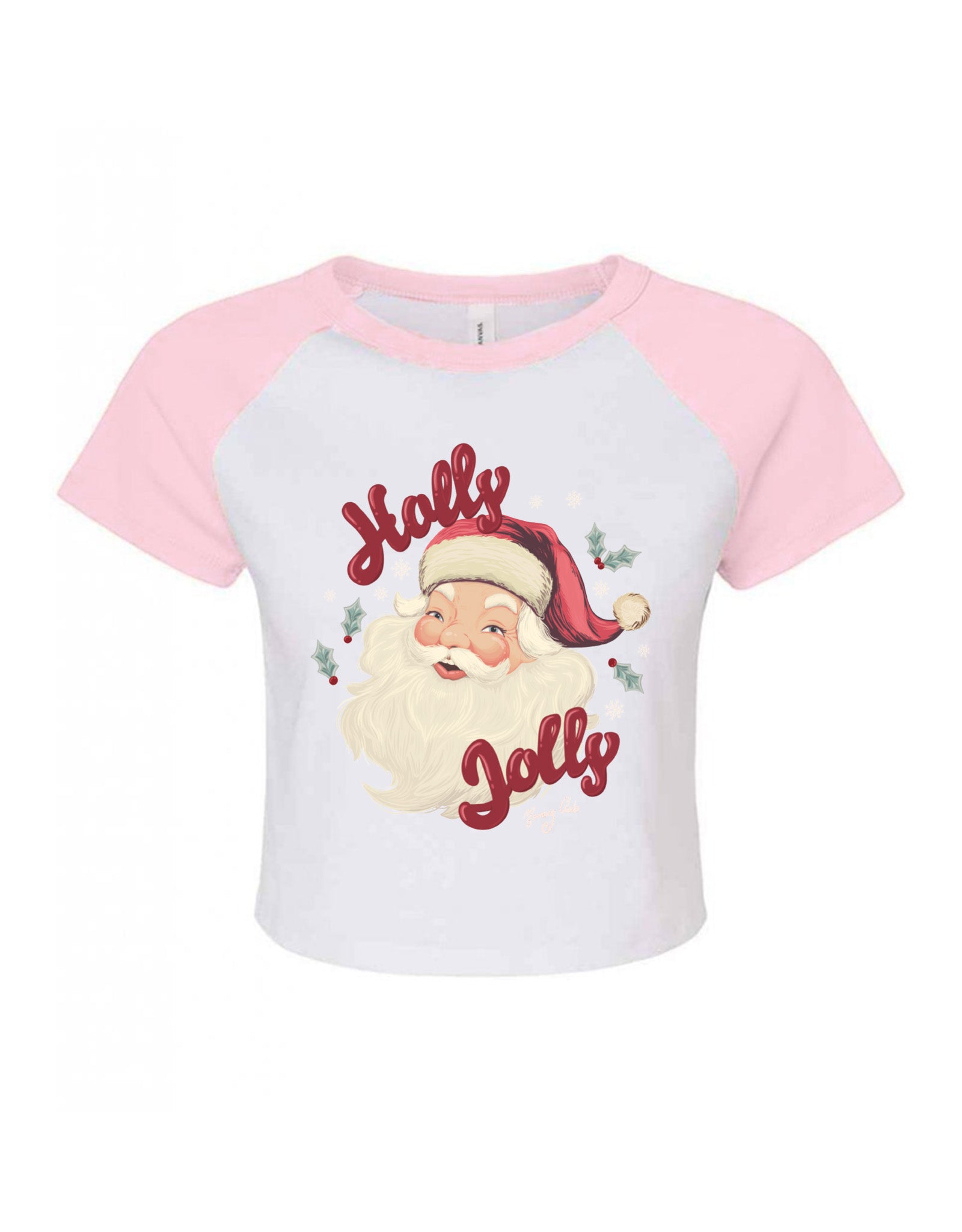 Holly Jolly Santa Printed Micro Rib Baby Tee