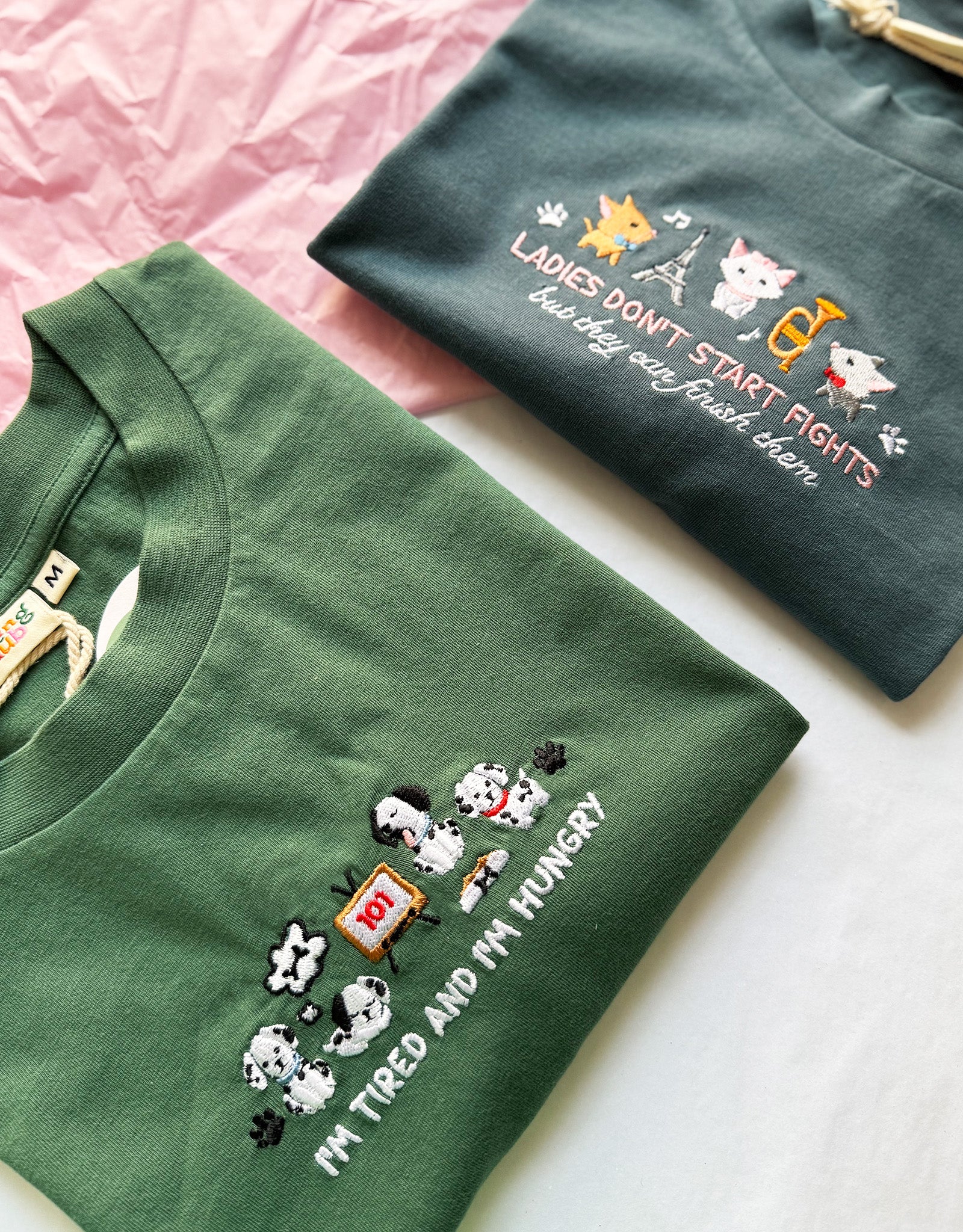 Cats Embroidered Organic Cotton Childrens Sweatshirt