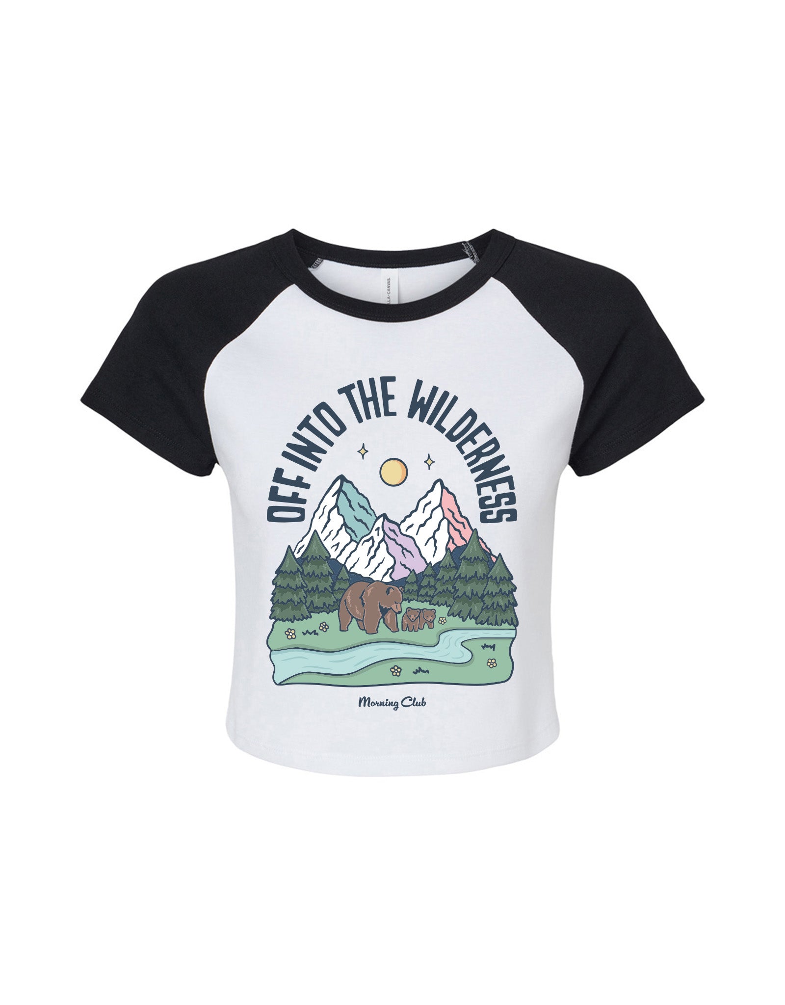 Into The Wilderness Printed Micro Rib Raglan Baby Tee