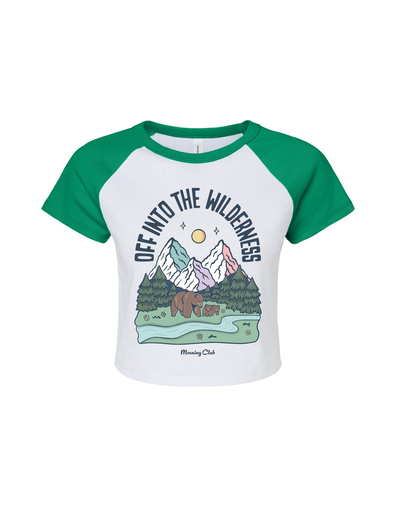 Into The Wilderness Printed Micro Rib Raglan Baby Tee