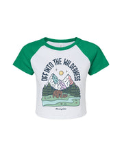 Into The Wilderness Printed Micro Rib Raglan Baby Tee