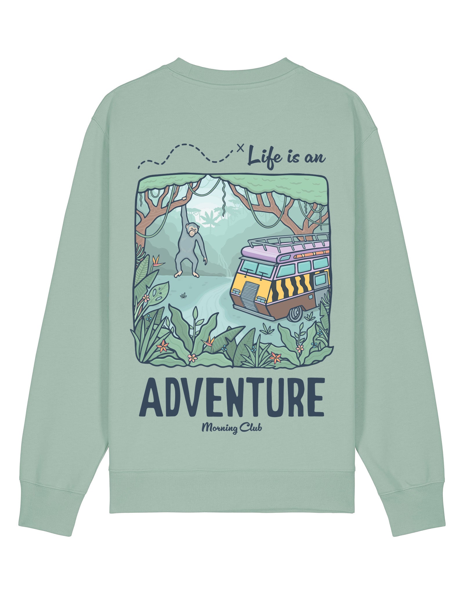 Life Is An Adventure Printed Organic Cotton Sweatshirt