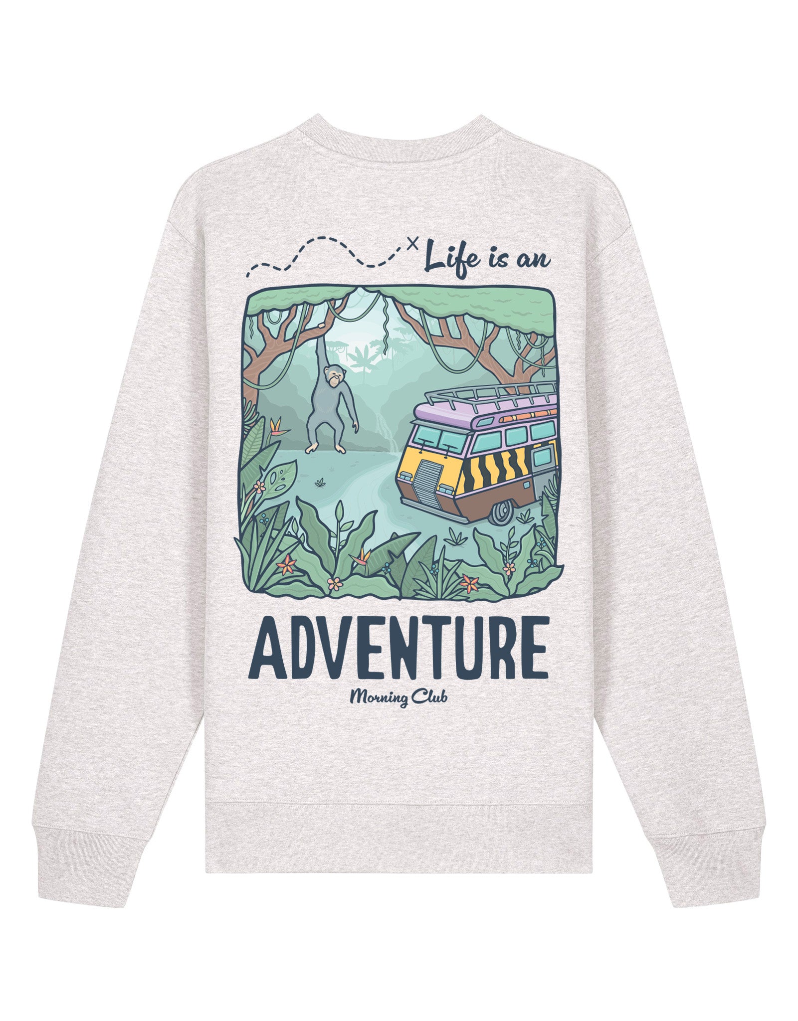 Life Is An Adventure Printed Organic Cotton Sweatshirt