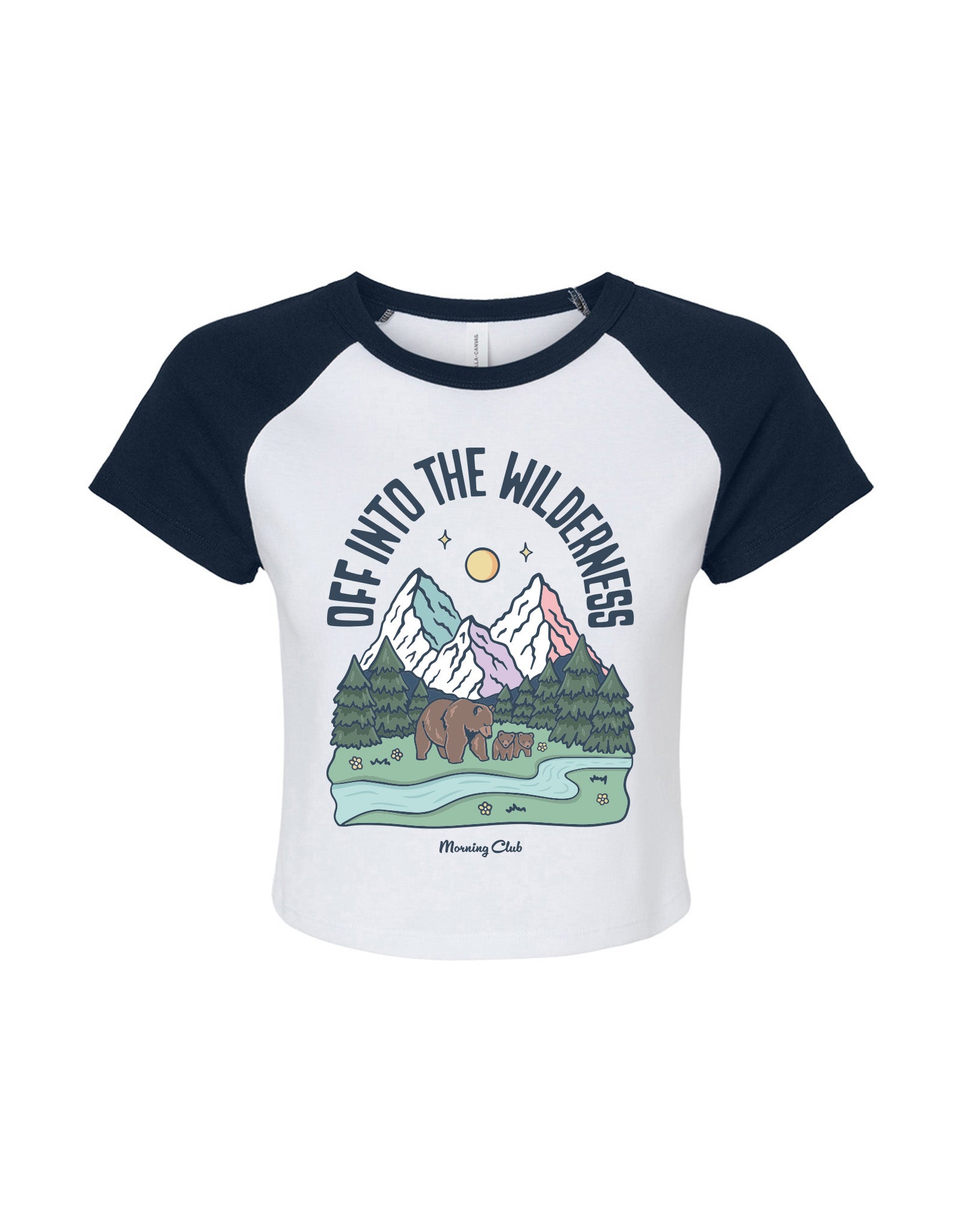 Into The Wilderness Printed Micro Rib Raglan Baby Tee