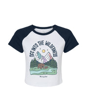Into The Wilderness Printed Micro Rib Raglan Baby Tee