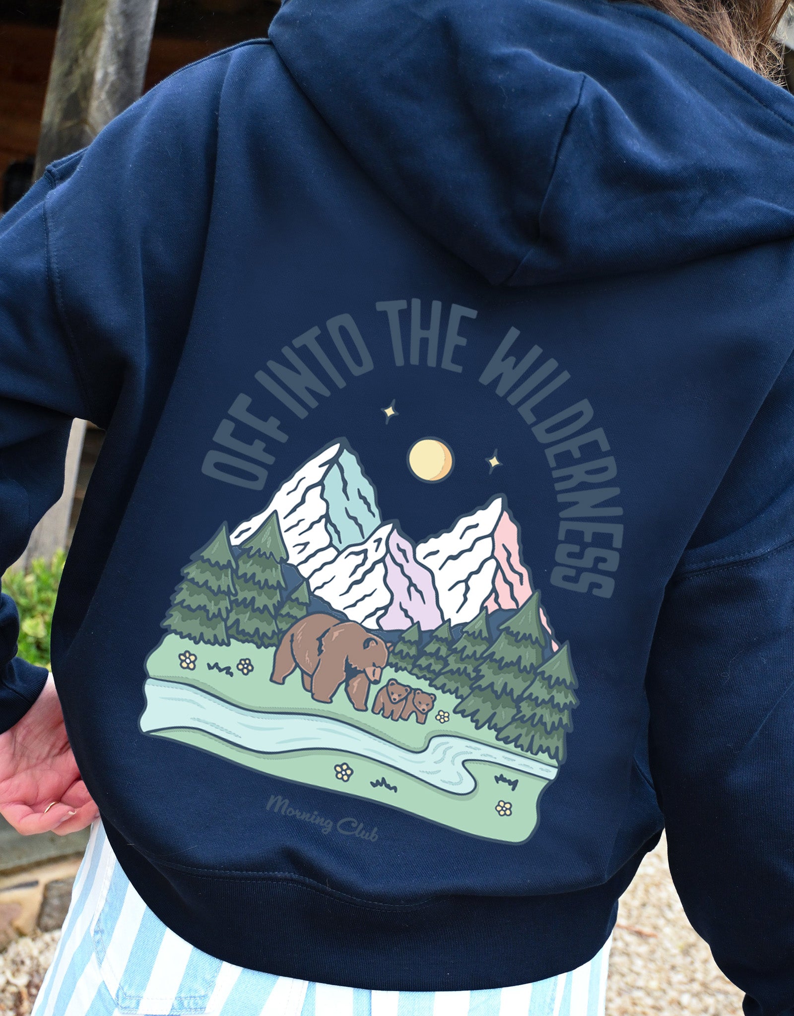 Into The Wilderness Printed Boxy Organic Cotton Zip Hoodie