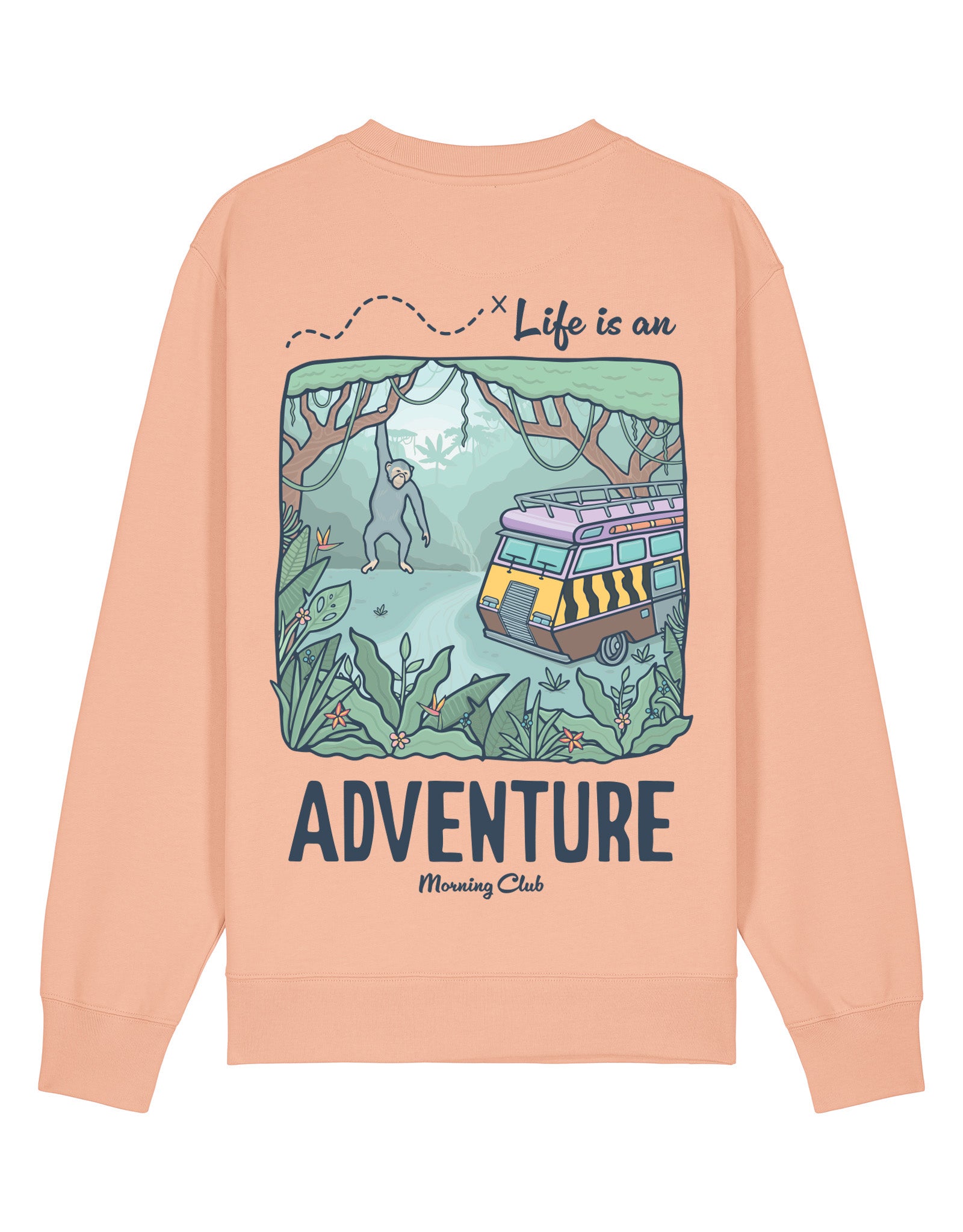 Life Is An Adventure Printed Organic Cotton Sweatshirt