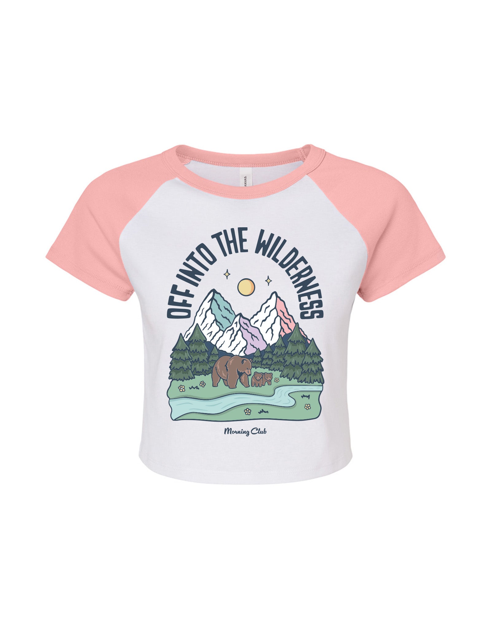 Into The Wilderness Printed Micro Rib Raglan Baby Tee