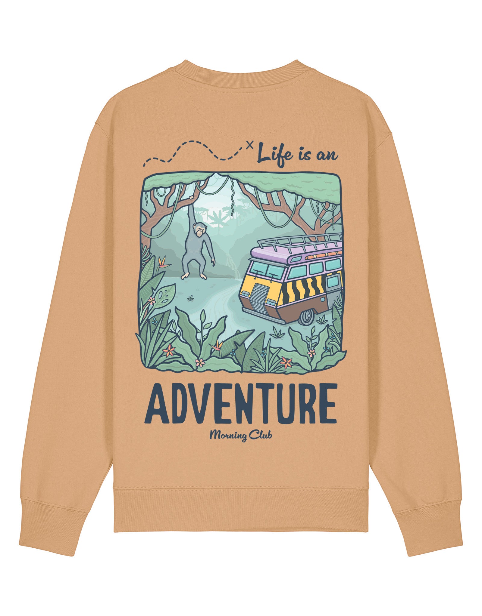 Life Is An Adventure Printed Organic Cotton Sweatshirt