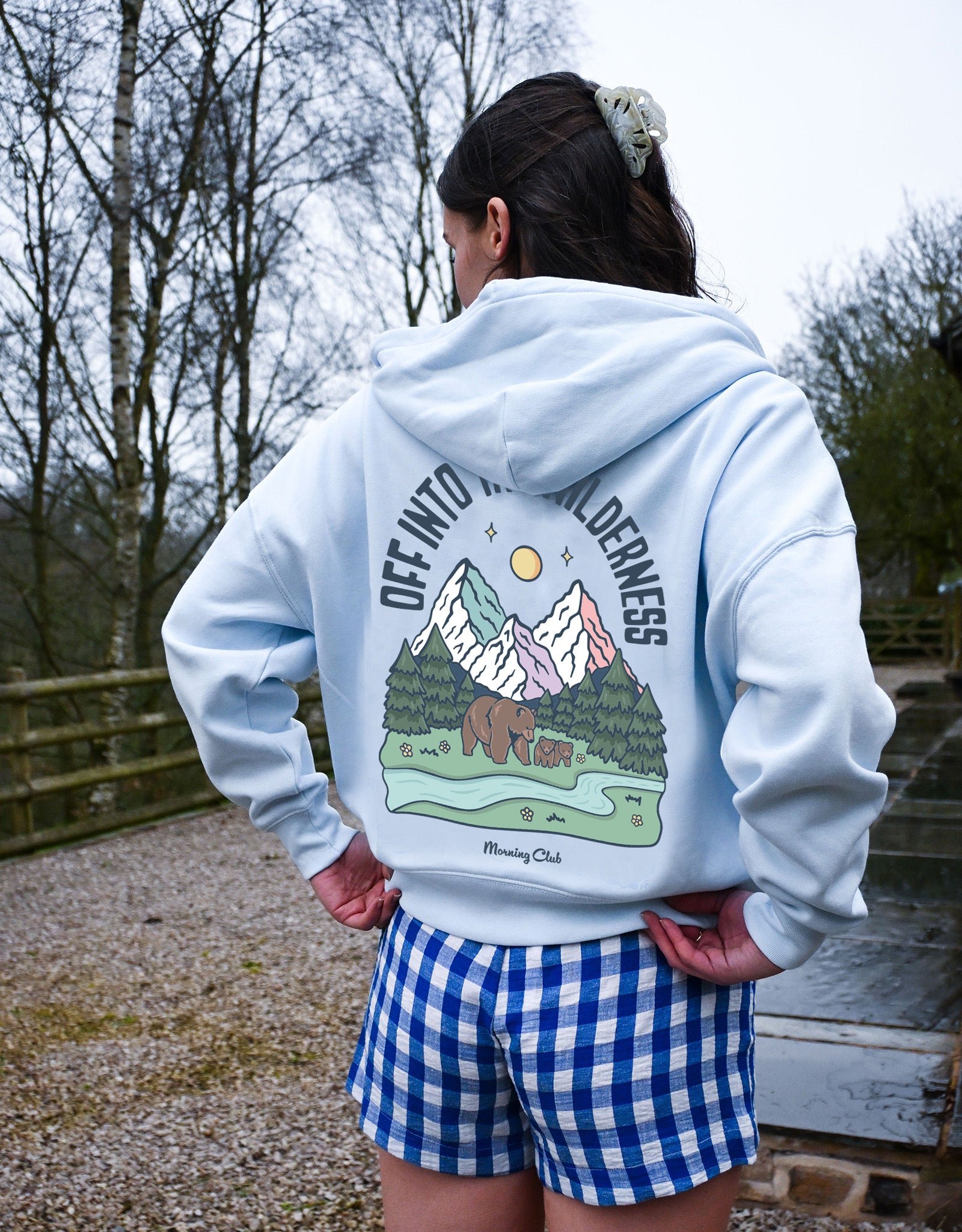 Into The Wilderness Printed Boxy Organic Cotton Zip Hoodie