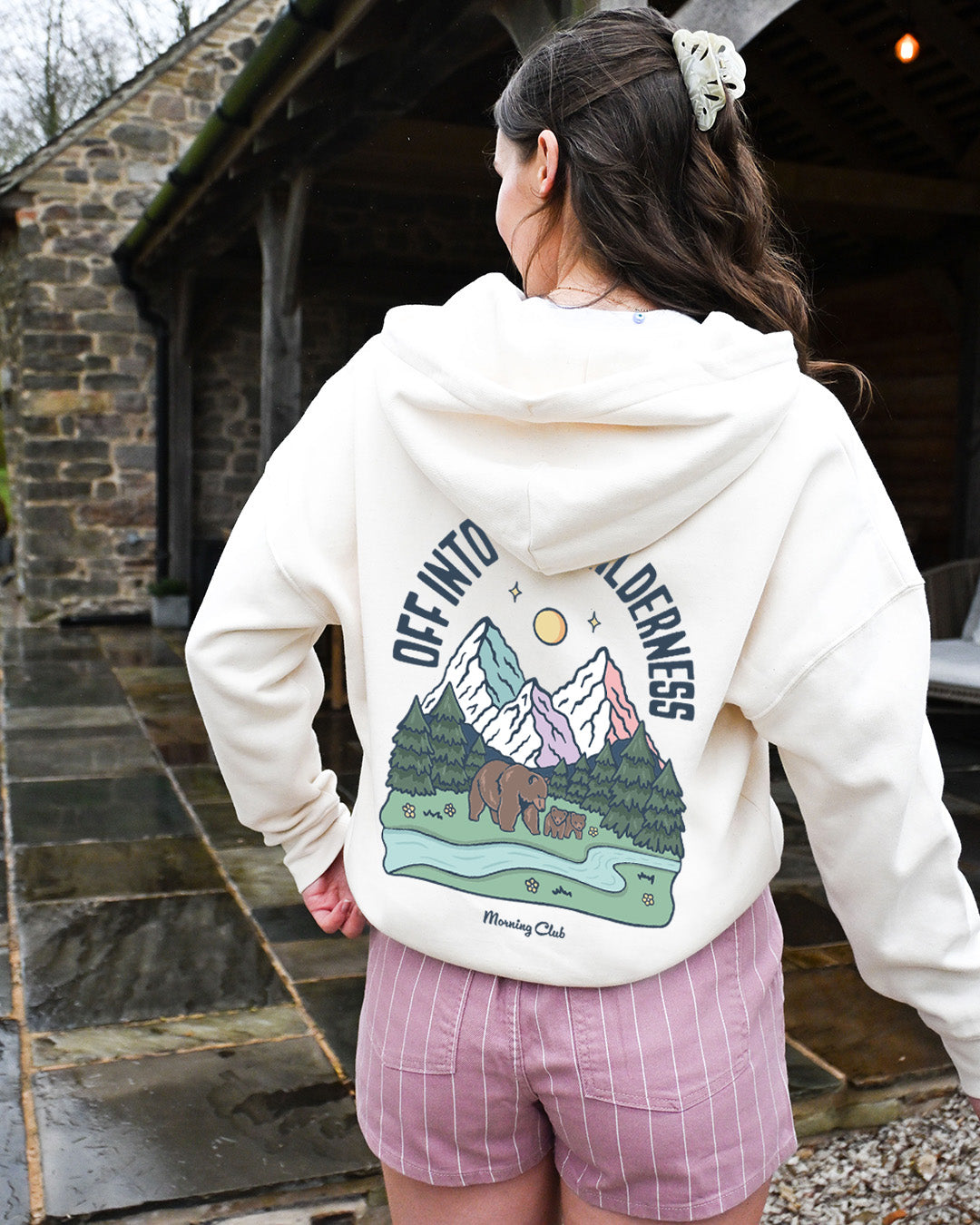 Into The Wilderness Printed Boxy Organic Cotton Zip Hoodie