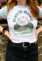 Into The Wilderness Printed Micro Rib Raglan Baby Tee