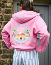 Just Add Water Printed Boxy Organic Cotton Zip Hoodie